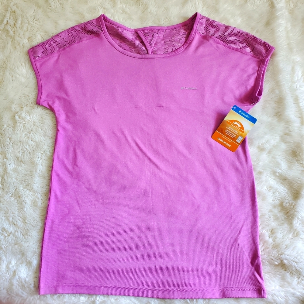 Columbia XS Pink Lace UV Protection TShirt Women's NWT